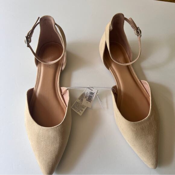 Old Navy Women's Pointy Toe Low Heel Ankle Strap Flats Desert Floor Sz 8 - Picture 3 of 13